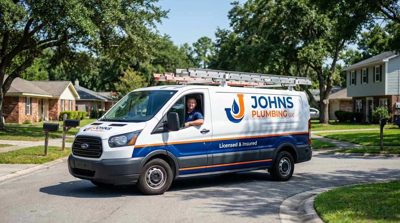 Johns Plumbing LLC service van in Rawlins, WY