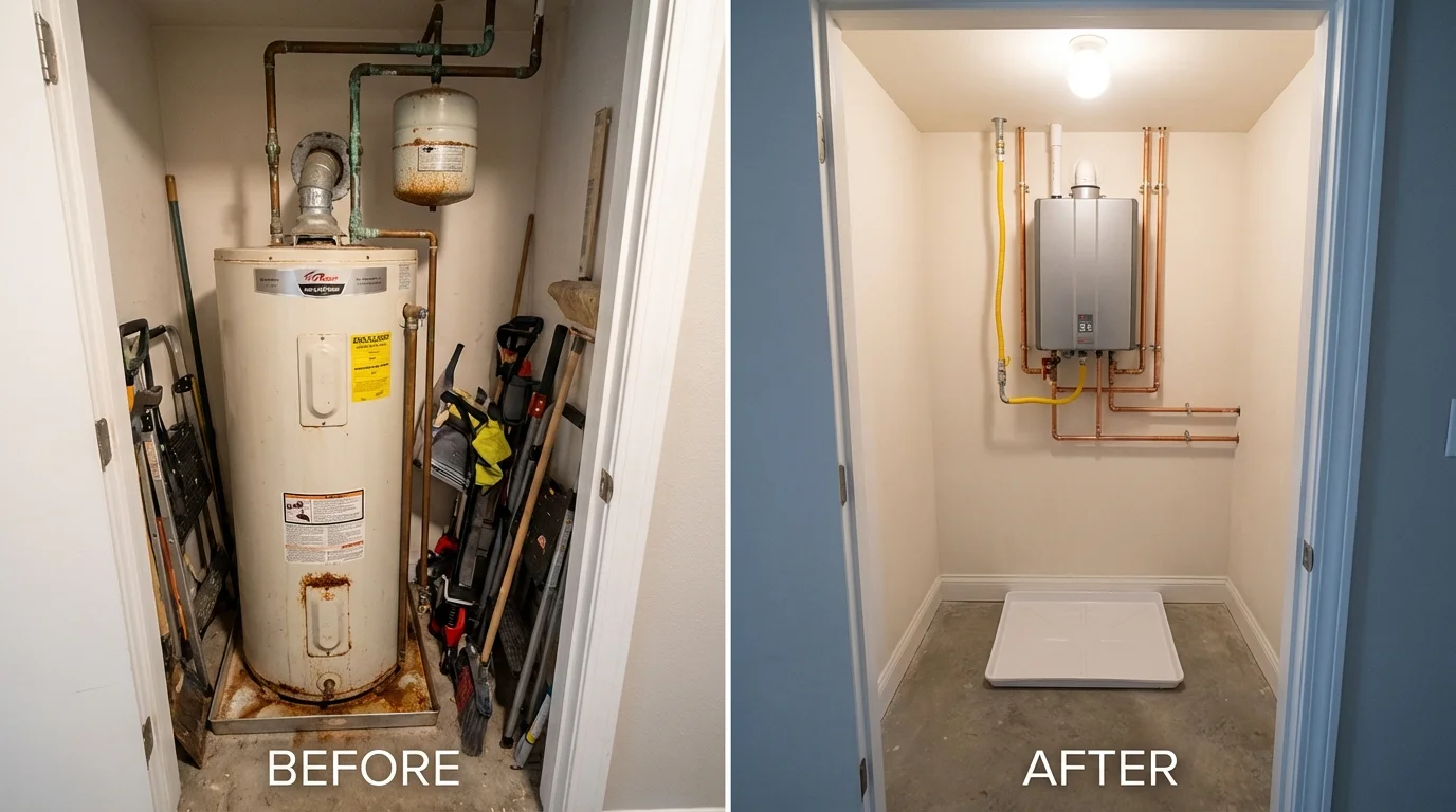 Tank water heater versus wall-mounted tankless unit comparison for Rawlins, WY homeowners